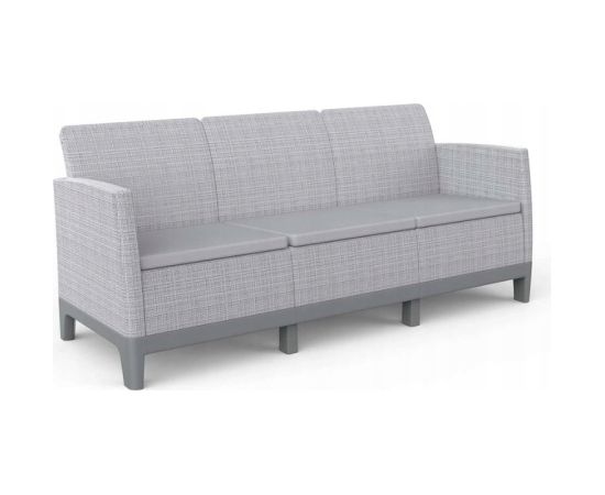 Keter Dārza dīvāns divvietīgs Scandi Form 3 Seater Sofa gaiši pelēks/tumša tērauda pelēks Dīvāni