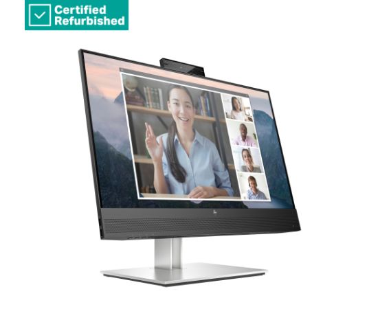 RENEW SILVER HP E24mv G4 FHD Conferencing Monitor - 23.8" 1920x1080 FHD 250-nit 60Hz AG, IPS, HDMI/VGA/DisplayPort, 4x USB-A, speakers, 5MP webcam, height adjustable/tilt/swivel/pivot, 1 years / 169L0AAR#ABB Monitori