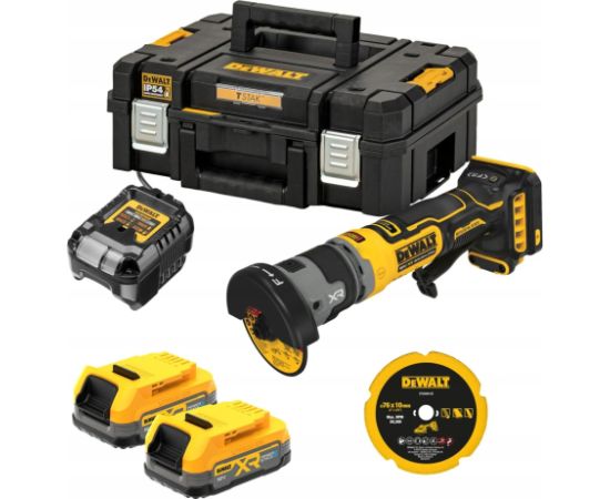 Leņķa slīpmašīna DeWalt DCG430E2T-QW; 18 V; 76 mm; 2x1,7 Ah akum. Slīpmašīnas