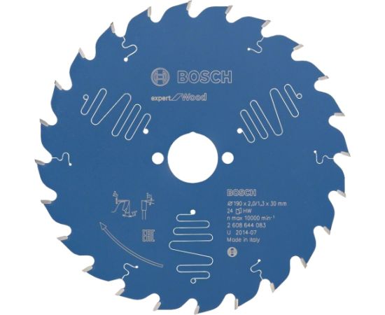 Griešanas disks Bosch 2608644083; 190x30 mm; Z24 Zāģripas