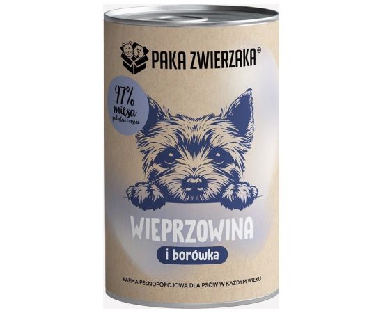 Paka Zwierzaka Paka Zwierzaka Wieprzowina z borówką 400 g Suņu barība