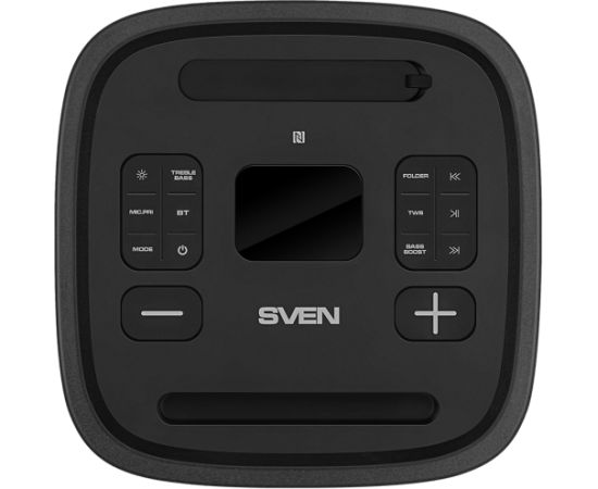 Speaker Party Box SVEN PS-1250, black (300W, TWS, IPx4, Bluetooth, FM, USB, microSD, LED-display, 13500mAh) Bezvadu skaļruņi