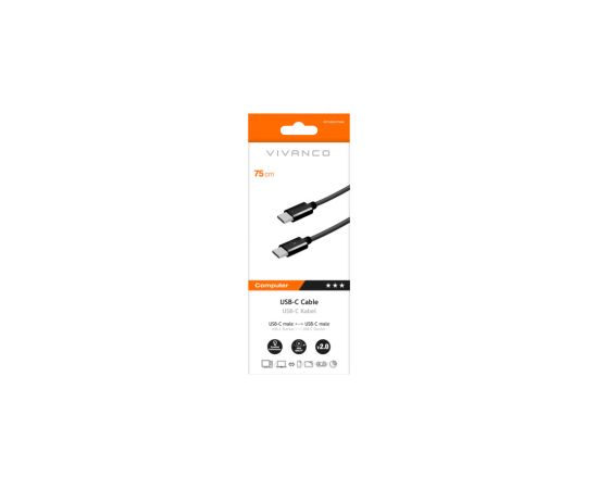 Kabelis Vivanco USB-C to USB-C v2.0 Data USB kabeļi