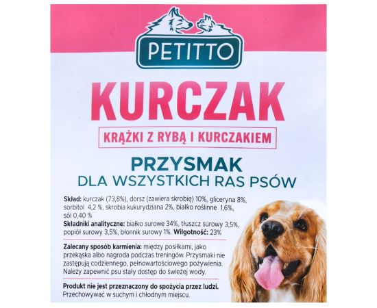 PETITTO Fish and chicken rings - dog treat - 500 g Suņu barība