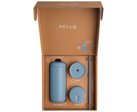 Kubek termiczny 473 ml Carter Move Mug 3w1 +3 nakrętki Fellow pudrowy niebieski Термо кружки
