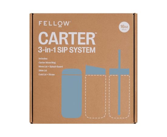 Kubek termiczny 473 ml Carter Move Mug 3w1 +3 nakrętki Fellow pudrowy niebieski Термо кружки