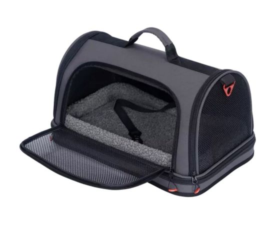 ZOLUX Torba transportowa dla psa i kota wzmocniona NOMAD M czarna 44,5×28×25 Suņu un kaķu transport somas