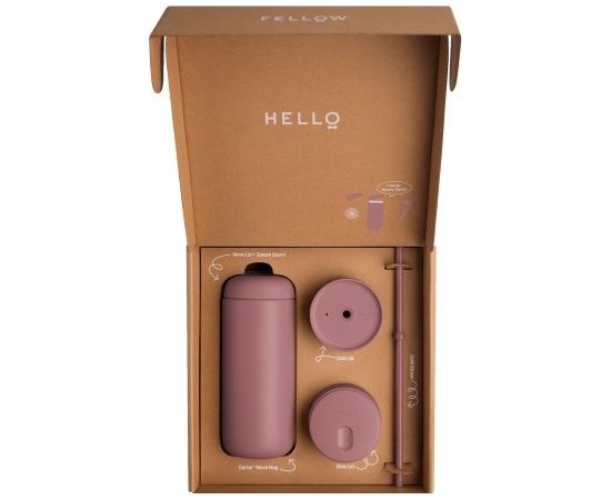 Kubek termiczny 473 ml Carter Move Mug 3w1 +3 nakrętki Fellow pudrowy różowy Термо кружки