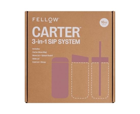 Kubek termiczny 473 ml Carter Move Mug 3w1 +3 nakrętki Fellow pudrowy różowy Термо кружки