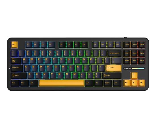AULA Gasket F87 Thunder Black GrayWood RGB Keyboard Klaviatūras
