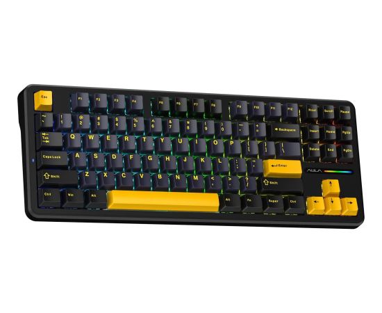AULA Gasket F87 Thunder Black GrayWood RGB Keyboard Klaviatūras