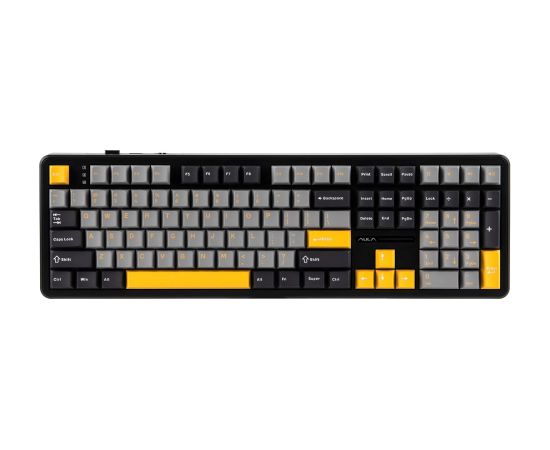 F108 Gray+Orange+Deep Gray Gasket Keyboard with Volcano RGB Switches – AULA Klaviatūras
