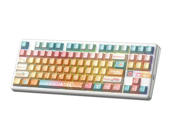 AULA Gasket F87 Pro V2 Orange Soda Kailh Meteorite Ice Cream RGB Keyboard Klaviatūras