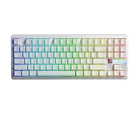 AULA Gasket F87 Pro V2 White Contour Engravered Star Vector RGB Keyboard Klaviatūras