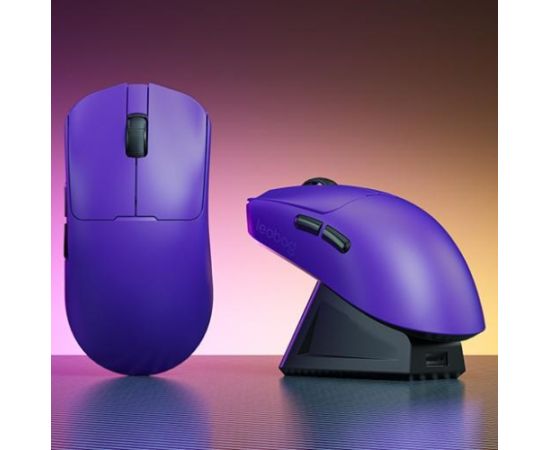 Aula LEOBOG GM3 Purple Mouse with Charging Dock Peles, ievadierīces
