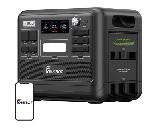 FOSSIBOT F2400 2400W Charging Station (Black) Akumulatoru spēkstacijas