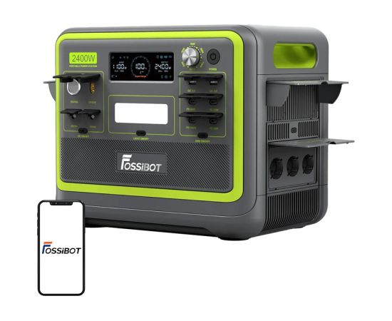 FOSSIBOT F2400 2400W Charging Station (Green) Akumulatoru spēkstacijas