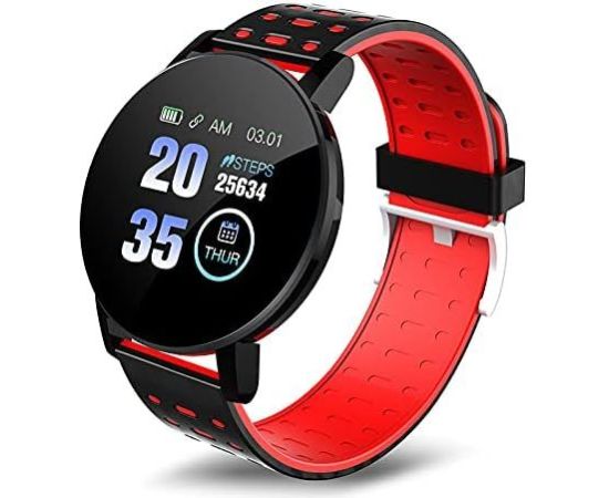 iWear   Smart Band 119s Plus Fitness Tracker Heart Rate & Sleep Monitor Black Red Smart-Watch Умные часы