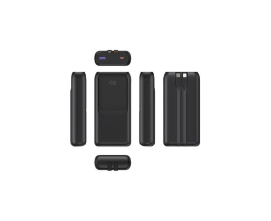 Enerģijas krātuve Gembird 20W 20000mAh 20W PD 18W QC 3.0 Integrated Cables Power Banks