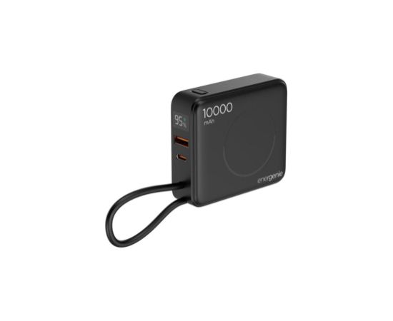 Enerģijas krātuve Gembird 20W 10000mAh 20W PD 15W Wireless Integrated Cable LCD Power Banks