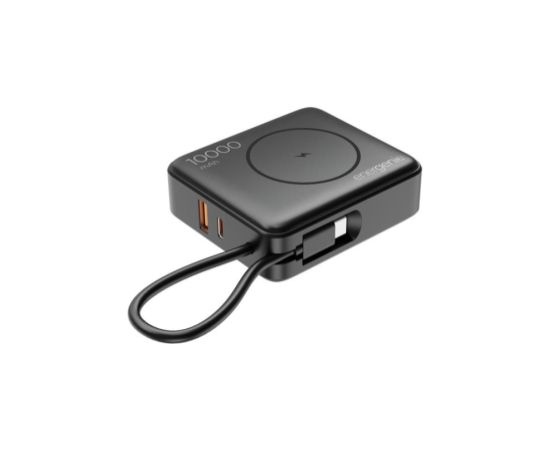 Enerģijas krātuve Gembird 20W 10000mAh 20W PD 15W Wireless Integrated Cable LCD Power Banks