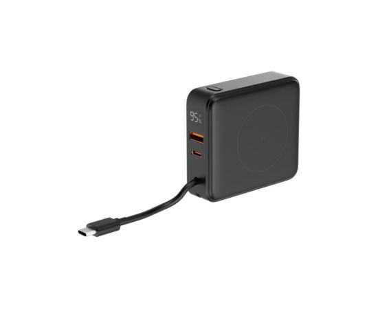 Enerģijas krātuve Gembird 20W 10000mAh 20W PD 15W Wireless Integrated Cable LCD Power Banks