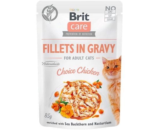 Brit care fillets in gravy for adult cats 12x85g Kaķu konservi