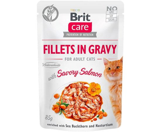 Brit care fillets in gravy for adult cats 12x85g Kaķu konservi