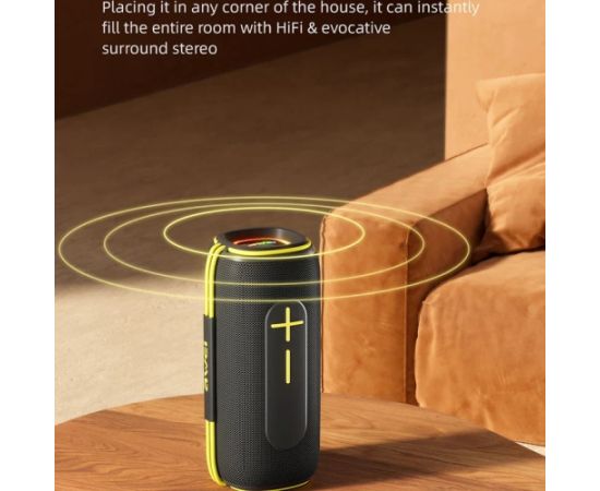 Bluetooth portable speaker Awei KA5 20W black-yellow Bezvadu skaļruņi