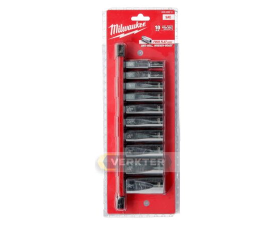 Uzgaļu komplekts Milwaukee 4932492510; SAE; 3/8''; 10 gab. Mehāniskie instrumenti