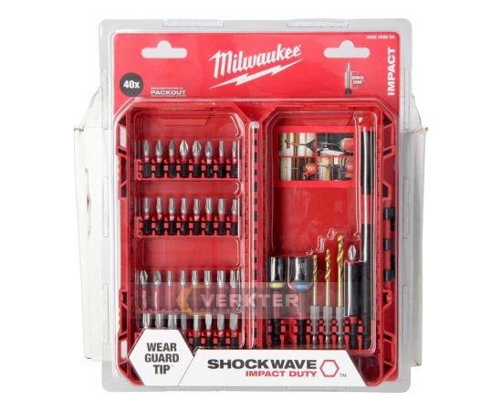 Skrūvgriežu uzgaļu komplekts Milwaukee Shockwave 4932492004; 40 gab. Аксессуары для дрелей