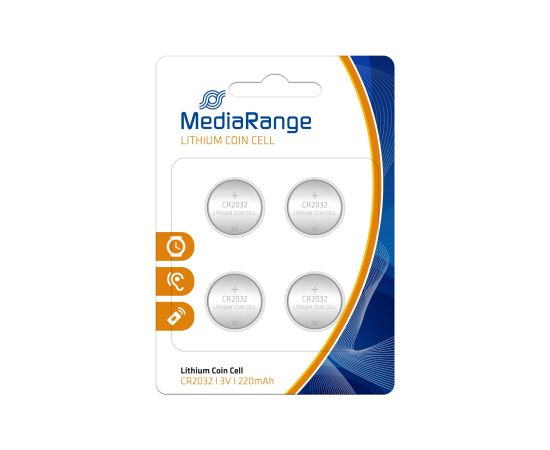 BATTERY LITHIUM CR2032 3V/4PCS MRBAT132 MEDIARANGE Baterijas un akumulatori