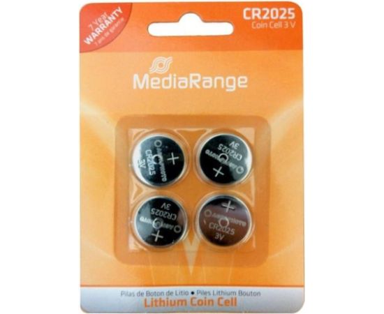 BATTERY LITHIUM CR2025 3V/4PCS MRBAT131 MEDIARANGE Baterijas un akumulatori