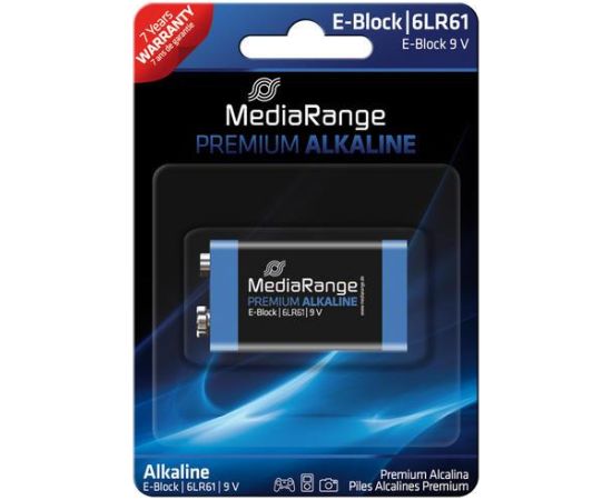 BATTERY ALKALINE E-BLOCK 9V/MRBAT107 MEDIARANGE Baterijas un akumulatori