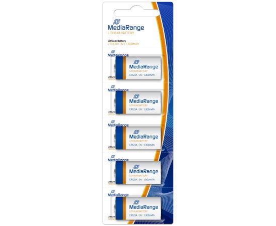BATTERY LITHIUM CR123A 3V/5PCS MRBAT150 MEDIARANGE Baterijas un akumulatori