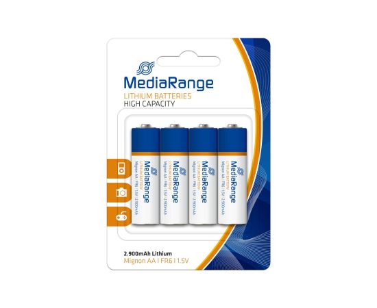 BATTERY LITHIUM MIGNON AA 1.5V/4PCS MRBAT154 MEDIARANGE Baterijas un akumulatori