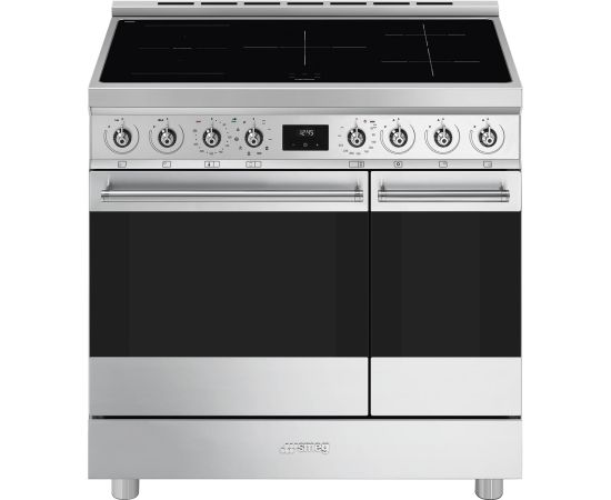 SMEG C92IPX2 Symphony Classic Stainless steel Elektriskā plīts ar Indukcijas virsmu 90x60cm Elektriskās plītis