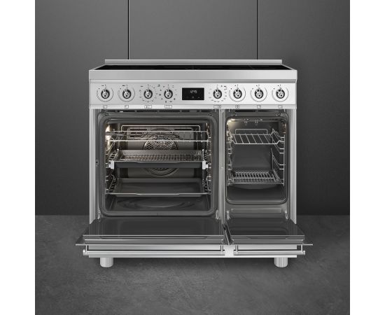 SMEG C92IPX2 Symphony Classic Stainless steel Elektriskā plīts ar Indukcijas virsmu 90x60cm Elektriskās plītis