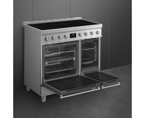 SMEG C92IPX2 Symphony Classic Stainless steel Elektriskā plīts ar Indukcijas virsmu 90x60cm Elektriskās plītis