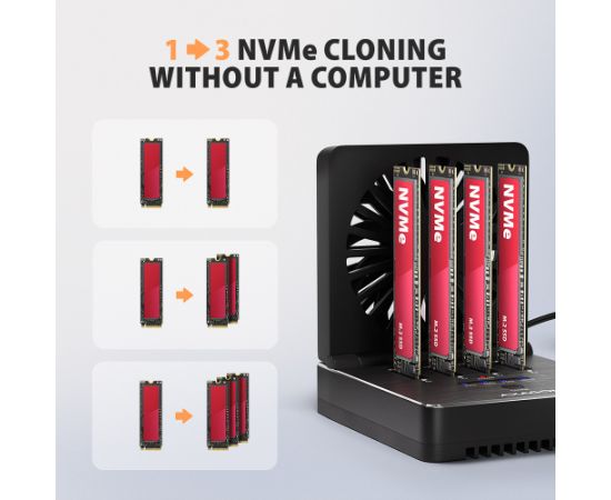 AXAGON ADSA-M2C44 USB4 docking station for 4x M.2 NVMe SSDs with disk cloning function without a PC Аксессуары для компонентов