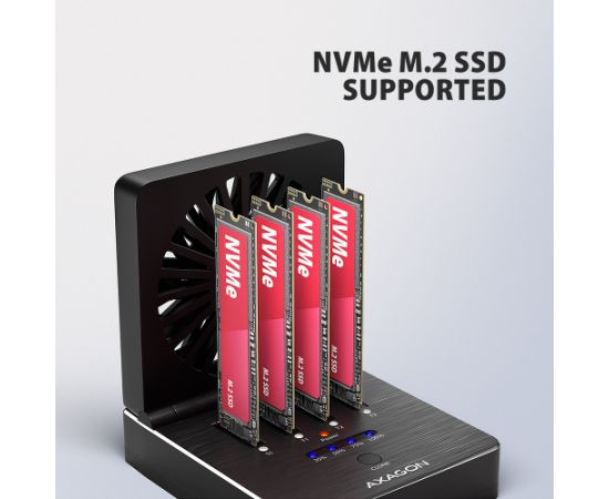 AXAGON ADSA-M2C44 USB4 docking station for 4x M.2 NVMe SSDs with disk cloning function without a PC Аксессуары для компонентов
