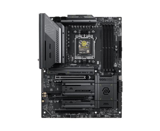 MSI MAG B850 TOMAHAWK MAX WIFI II Processor family AMD Processor socket AM5 DDR5 Supported hard disk drive interfaces SATA, M.2 Number of SATA connectors 4 Mātes plates