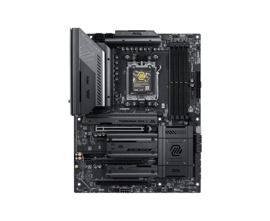 MSI MAG B850 TOMAHAWK MAX WIFI II Processor family AMD Processor socket AM5 DDR5 Supported hard disk drive interfaces SATA, M.2 Number of SATA connectors 4 Mātes plates