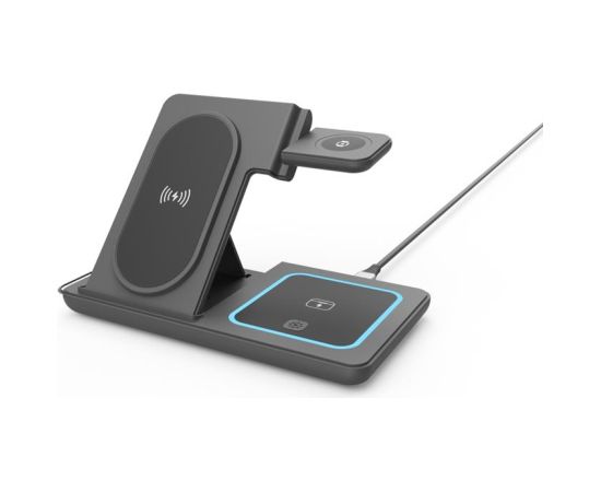 Gembird TA-WPC31S-01-BK 3-in-1 foldable wireless charger stand, 15 W, Samsung watch, black Gembird Новинки смартфонов и телефонов