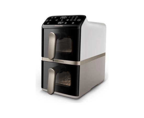 Philips Airfryer, Dual Basket NA462/80 4000 Series Capacity 10 L Power 2750 W RapidAir Silk White/Beige Karstā Gaisa Katli (AirFryer)
