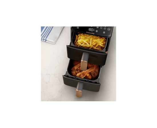 Philips Airfryer, Dual Basket NA462/80 4000 Series Capacity 10 L Power 2750 W RapidAir Silk White/Beige Karstā Gaisa Katli (AirFryer)