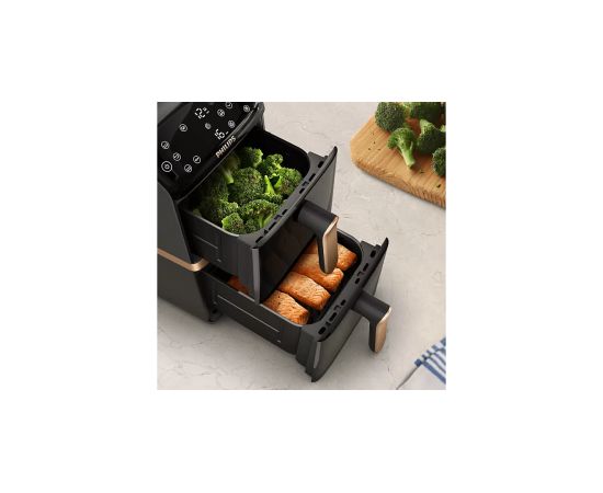 Philips Airfryer, Dual Basket NA462/80 4000 Series Capacity 10 L Power 2750 W RapidAir Silk White/Beige Karstā Gaisa Katli (AirFryer)