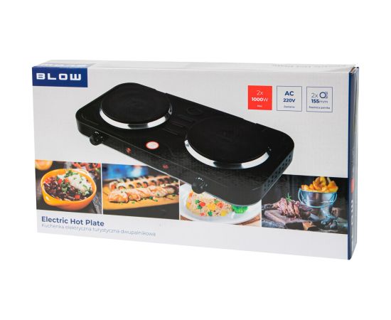 Two-burner adjustable electric cooker BLOW 2000W Mini cepeškrāsnis un virsmas