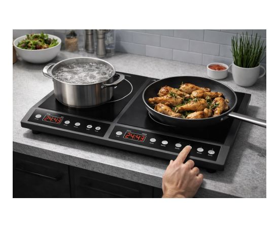 Induction cooker, two-burner adjustable hob, 2000W + 2000W BLOW Mini cepeškrāsnis un virsmas