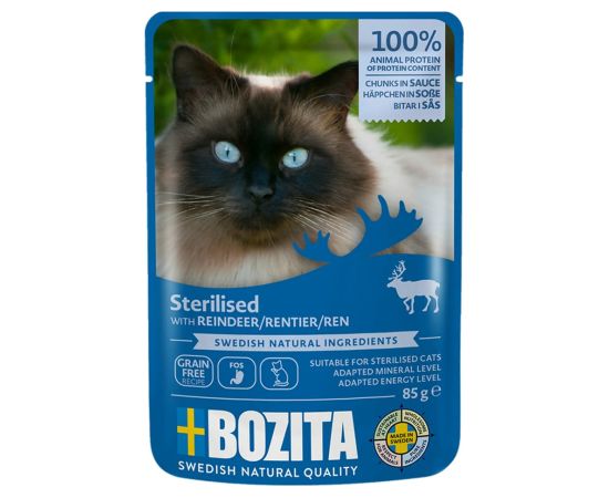 Bozita Pouch Sterilised HiS Reindeer Kaķu konservi